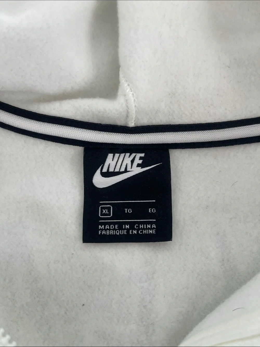 Nike Air White Full Zip Hoodie Hooded Sweatshirt Youth XL